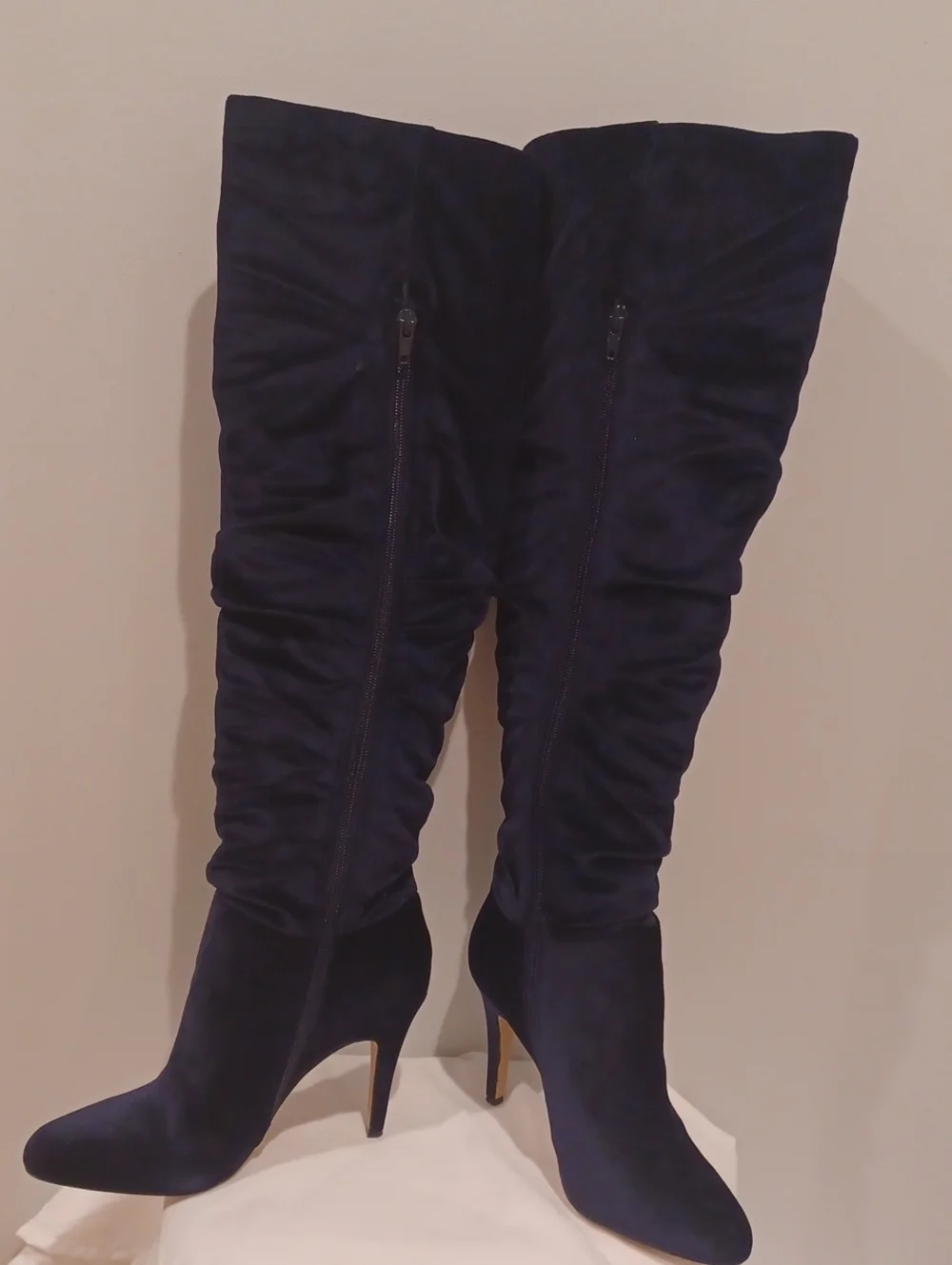 INC Women's Tall Slouch Stiletto Boots - Navy